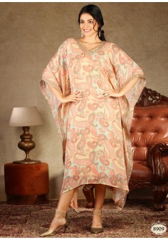 Golden Georgette Chifoon Kaftan Kurti 